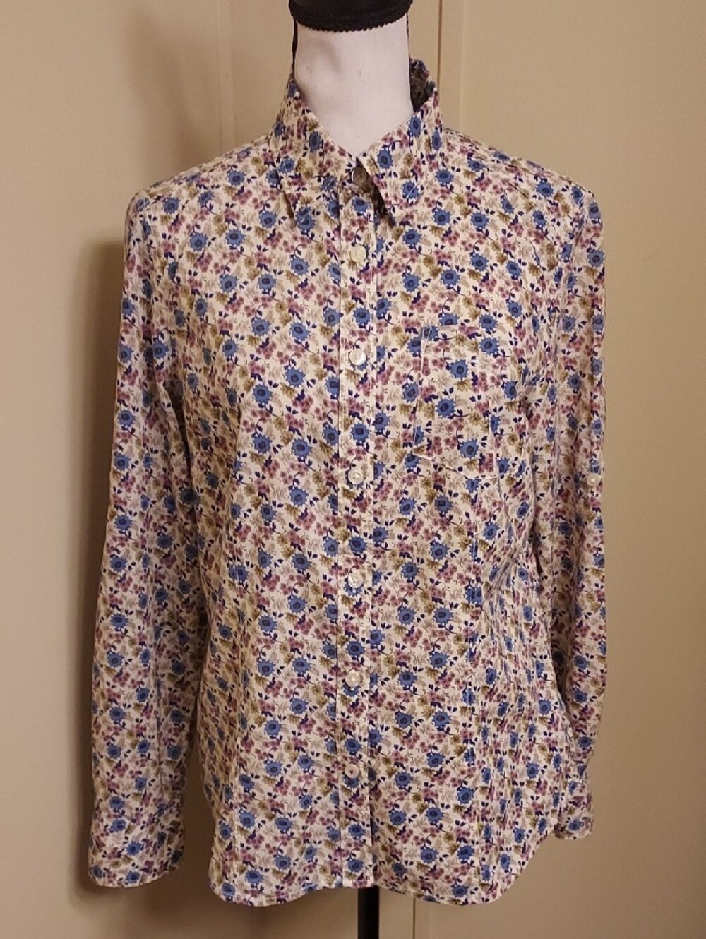 G.H. Bass & Co. Floral Button-Down Shirt in Blue, Tan, Pink